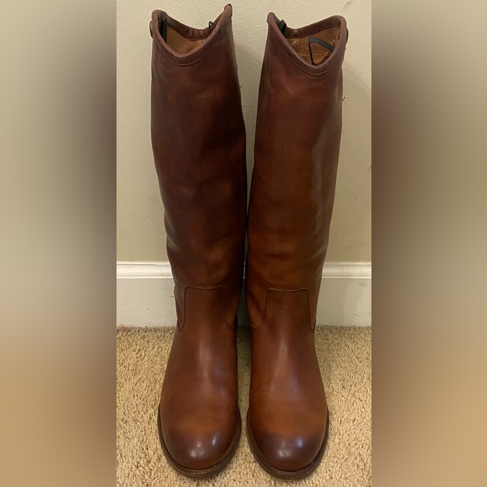 Woman's Frye Brown Leather Knee-High Boots Size 7.5 PERFECT - Picture 2 of 7